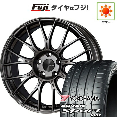 【パンク保証付き】【新品国産車用5穴114.3】 夏タイヤ ホイール4本セット 225/45R18 ヨコハマ アドバン スポーツ V107(限定) ENKEI エンケイ PerformanceLine PFM1 8J 18インチ(送料無料)｜フジコーポレーション