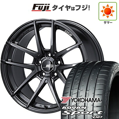 【パンク保証付き】【新品国産車用5穴114.3】 夏タイヤ ホイール4本セット 225/45R18 ヨコハマ アドバン スポーツ V107(限定) SSR ライナー タイプ10モノブロック 7.5J 18インチ(送料無料)