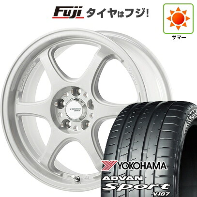 【パンク保証付き】【新品国産車用5穴114.3】 夏タイヤ ホイール4本セット 225/45R18 ヨコハマ アドバン スポーツ V107(限定) ゴジゲン PROレーサー キャノンボール 7.5J 18インチ(送料無料)