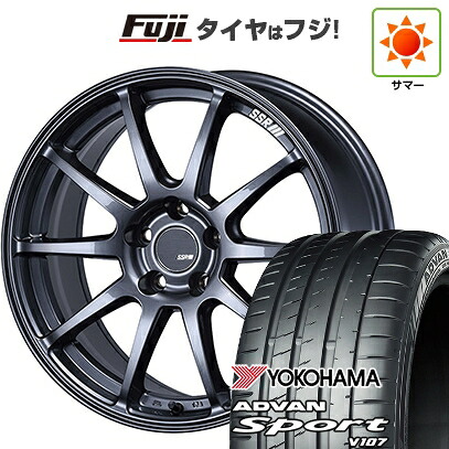 【パンク保証付き】【新品国産車用5穴114.3】 夏タイヤ ホイール4本セット 225/45R18 ヨコハマ アドバン スポーツ V107(限定) SSR GT GTV02 グラファイトガンメタ【限定】 8J 18インチ(送料無料)