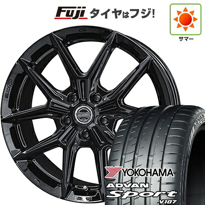 【パンク保証付き】【新品国産車用5穴114.3】 夏タイヤ ホイール4本セット 225/45R18 ヨコハマ アドバン スポーツ V107(限定) 共豊 スマック IG-TEC 7.5J 18インチ(送料無料)|フジコーポレーション