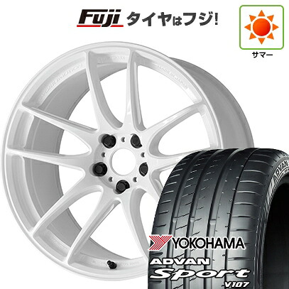 【パンク保証付き】【新品国産車用5穴114.3】 夏タイヤ ホイール4本セット 225/45R18 ヨコハマ アドバン スポーツ V107(限定) WORK ワーク エモーション CR Shigoku 7.5J 18インチ(送料無料)|フジコーポレーション