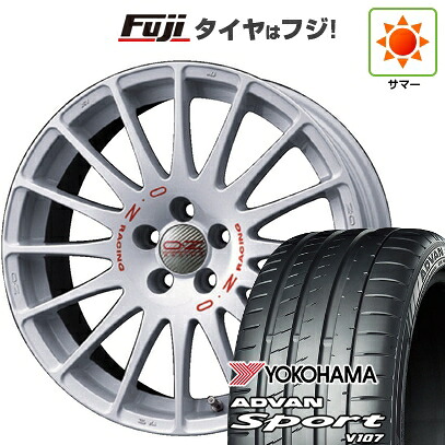 【パンク保証付き】【新品国産車用5穴114.3】 夏タイヤ ホイール4本セット 225/45R18 ヨコハマ アドバン スポーツ V107(限定) OZ スーパーツーリズモ WRC 8J 18インチ(送料無料)
