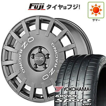 【パンク保証付き】【新品国産車用5穴114.3】 夏タイヤ ホイール4本セット 225/45R18 ヨコハマ アドバン スポーツ V107(限定) OZ ラリーレーシング 8J 18インチ(送料無料)