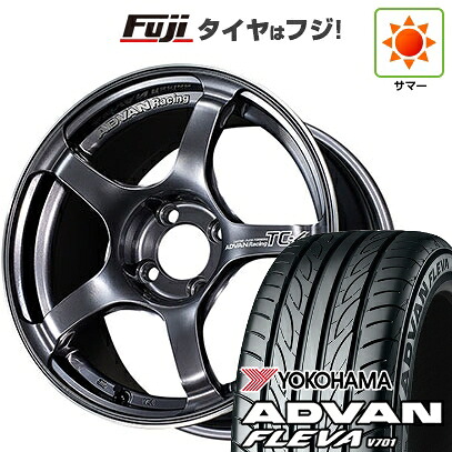 【新品国産車用5穴114.3】 夏タイヤ ホイール4本セット 205/55R16 ヨコハマ アドバン フレバV701 ヨコハマ アドバンレーシング TC-4 7J 16インチ(送料無料)