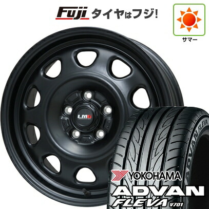 【新品】フリード クロスター 夏タイヤ ホイール4本セット 205/45R17 ヨコハマ アドバン フレバV701 レアマイスター LMG OFF-STYLE(マットブラック) 7J 17インチ(送料無料)