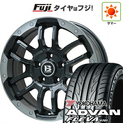 【新品】フリード クロスター 夏タイヤ ホイール4本セット 205/45R17 ヨコハマ アドバン フレバV701 ビッグウエイ B-LUGNAS FRD(マットブラック/ブラッククリアリム) 7J 17インチ(送料無料)｜フジコーポレーション