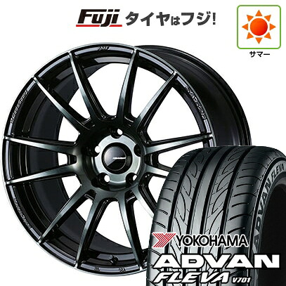 【新品国産車用5穴114.3】 夏タイヤ ホイール4本セット 205/55R17 ヨコハマ アドバン フレバV701 WEDS ウェッズスポーツ SA-62R 7.5J 17インチ(送料無料)