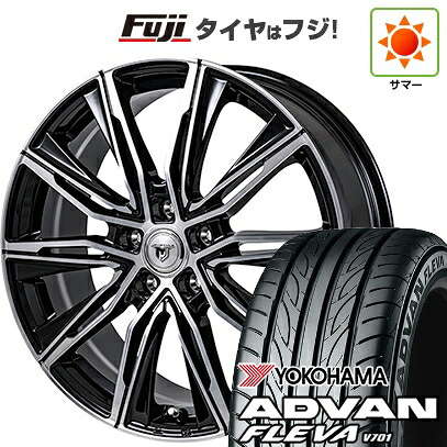 【新品国産車用5穴114.3】 夏タイヤ ホイール4本セット 215/40R18 ヨコハマ アドバン フレバV701 モンツァ JPスタイル MJ-X 7.5J 18インチ(送料無料)