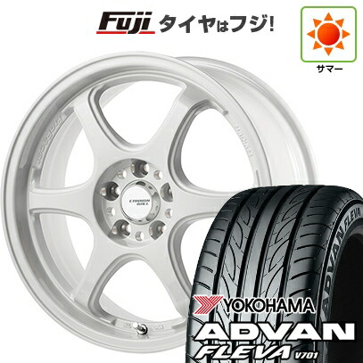 【新品国産車用5穴100】 夏タイヤ ホイール4本セット 215/40R18 ヨコハマ アドバン フレバV701 ゴジゲン PROレーサー キャノンボール 7.5J 18インチ(送料無料)