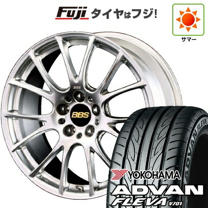 【新品国産車用5穴100】 夏タイヤ ホイール4本セット 215/40R18 ヨコハマ アドバン フレバV701 BBS JAPAN RE-V 7.5J 18インチ(送料無料)