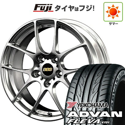 【新品国産車用5穴100】 夏タイヤ ホイール4本セット 215/45R17 ヨコハマ アドバン フレバV701 BBS JAPAN RF 7.5J 17インチ(送料無料)