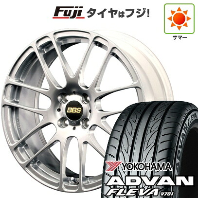 【新品国産車用5穴100】 夏タイヤ ホイール4本セット 215/45R17 ヨコハマ アドバン フレバV701 BBS JAPAN RE-L2 7J 17インチ(送料無料)