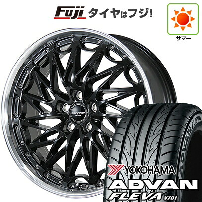 【新品国産車用5穴114.3】 夏タイヤ ホイール4本セット 225/35R20 ヨコハマ アドバン フレバV701 トピー ドルフレン エクスクルーシブ TLM-02 数量限定 8.5J 20インチ(送料無料)