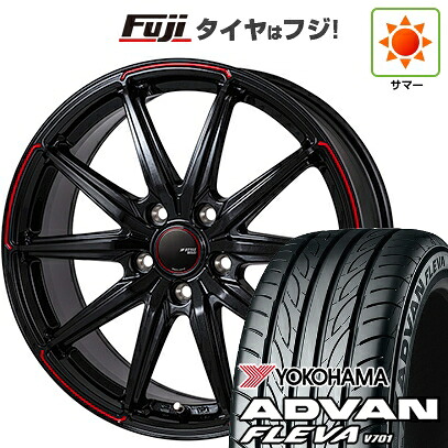 【新品国産車用5穴114.3】 夏タイヤ ホイール4本セット 215/40R18 ヨコハマ アドバン フレバV701 モンツァ JPスタイル R55 7.5J 18インチ(送料無料)