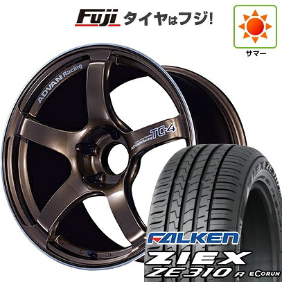 【新品国産車用5穴100】 夏タイヤ ホイール4本セット 225/55R18 ファルケン ジークス ZE310R エコラン(限定) ヨコハマ アドバンレーシング TC-4 8J 18インチ(送料無料)