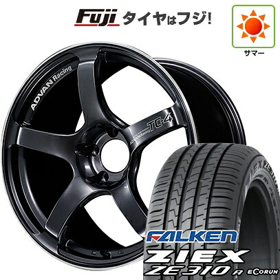 【新品国産車用5穴100】 夏タイヤ ホイール4本セット 225/55R18 ファルケン ジークス ZE310R エコラン(限定) ヨコハマ アドバンレーシング TC-4 8J 18インチ(送料無料)
