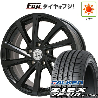 【新品】フリード クロスター 夏タイヤ ホイール4本セット 205/45R17 ファルケン ジークス ZE310R エコラン(限定) ブランドルライン ボレアノ10 パールブラック 7J 17インチ(送料無料)
