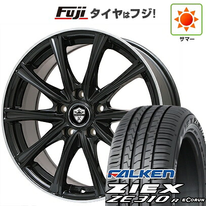 【新品国産車用5穴114.3】 夏タイヤ ホイール4本セット 205/55R17 ファルケン ジークス ZE310R エコラン(限定) エルベ エステローザ MZV ブラックリムポリッシュ トヨタ車専用 6.5J 17インチ(送料無料)
