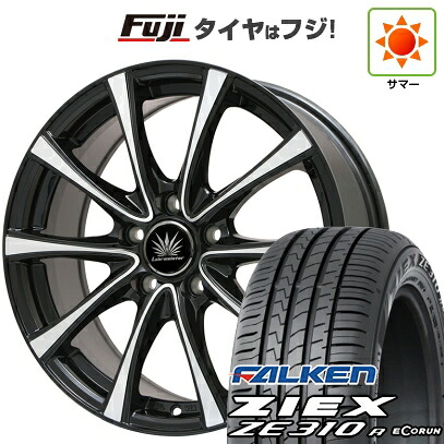 【新品】フリード クロスター 夏タイヤ ホイール4本セット 185/65R15 ファルケン ジークス ZE310R エコラン(限定) プレミックス アマルフィV Jr(ブラックポリッシュ) 6J 15インチ(送料無料)