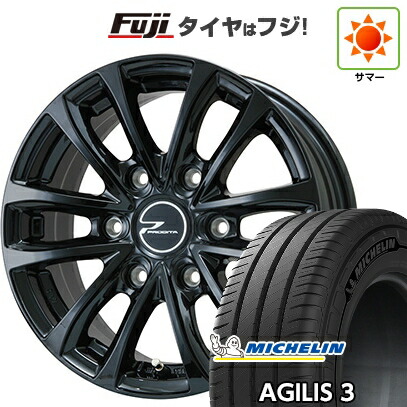 【新品】キャラバン 夏タイヤ ホイール4本セット 195/80R15 108/106S ミシュラン アジリス3 WEDS ウェッズアドベンチャー プロディータ HC グロスブラック【限定】 5.5J 15インチ(送料無料)