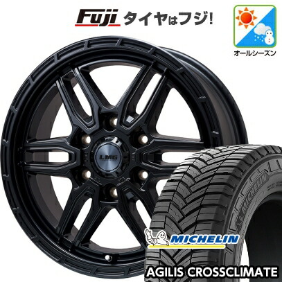 【新品】ハイエース200系 オールシーズンタイヤ ホイール4本セット 215/60R17 109/107T ミシュラン アジリス クロスクライメート レアマイスター LMG ベレッタ(マットブラック) 6.5J 17インチ(送料無料)