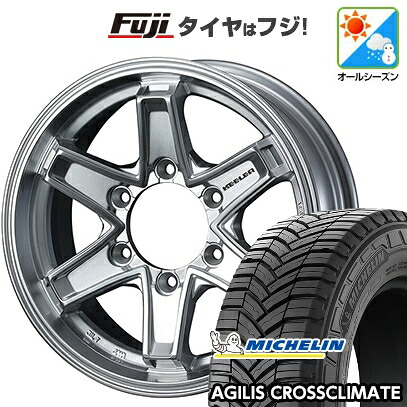 【新品】ハイエース200系 オールシーズンタイヤ ホイール4本セット 215/65R16 109/107T ミシュラン アジリス クロスクライメート WEDS ウェッズアドベンチャー キーラータクティクス ハイパーシルバー 6.5J 16インチ(送料無料)｜フジコーポレーション 105,490円
