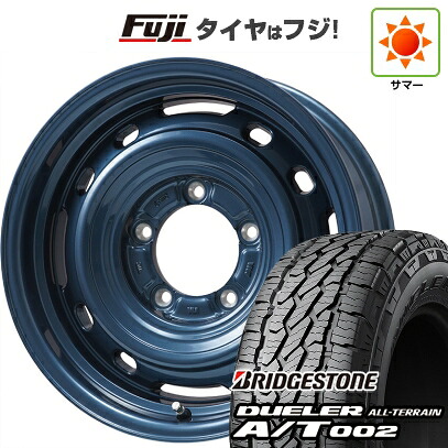 【新品】ジムニーシエラ/ジムニーノマド 夏タイヤ ホイール4本セット 215/70R16 ブリヂストン デューラー A/T002 OWL/RBL レアマイスター LMG OFF-STYLE 2 (ブルー) 6J 16インチ(送料無料)｜フジコーポレーション