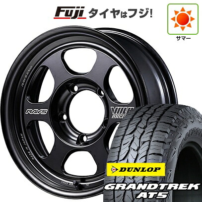 【新品】ジムニーシエラ/ジムニーノマド 夏タイヤ ホイール4本セット 215/70R16 ダンロップ グラントレック AT5 RAYS レイズ ボルクレーシング TE37XT FOR J Black Shadow LTD. 6J 16インチ(送料無料)｜フジコーポレーション 337,900円