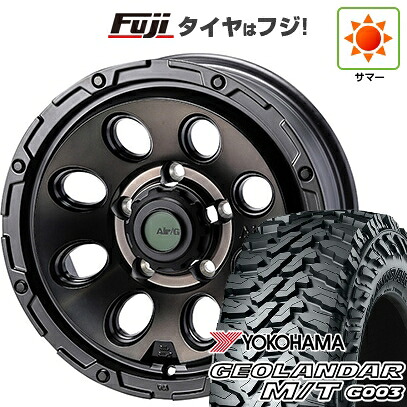 【新品】ジムニーシエラ/ジムニーノマド 夏タイヤ ホイール4本セット 225/70R16 ヨコハマ ジオランダー M/T G003 フォーバイフォーエンジニア エアージー マッシヴ ゴーストエディション 6J 16インチ(送料無料)｜フジコーポレーション