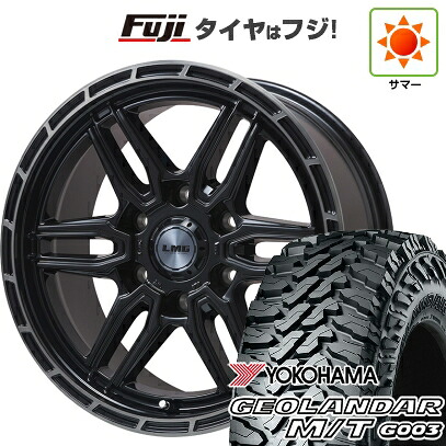 【新品】プラド/ハイラックス 夏タイヤ ホイール4本セット 265/70R17 ヨコハマ ジオランダー M/T G003 レアマイスター LMG ベレッタ(グロスブラック/ブラッククリアリム) 8J 17インチ(送料無料)
