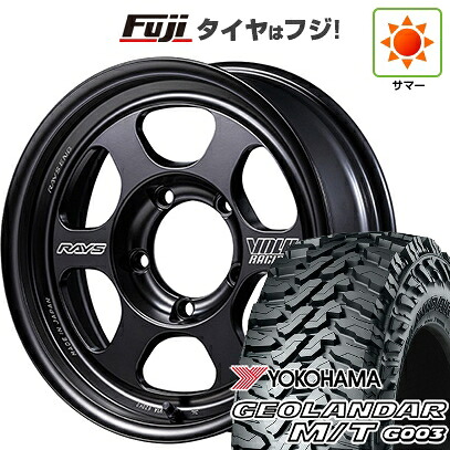 【新品】ジムニーシエラ/ジムニーノマド 夏タイヤ ホイール4本セット 215/70R16 ヨコハマ ジオランダー M/T G003 RAYS レイズ ボルクレーシング TE37XT FOR J Black Shadow LTD. 6J 16インチ(送料無料)|フジコーポレーション