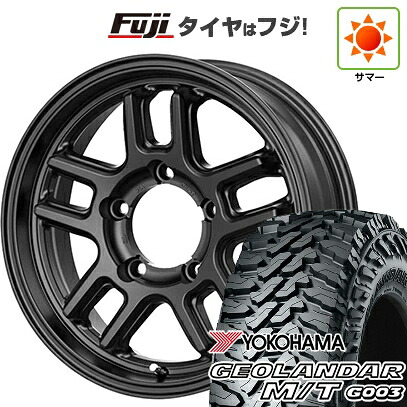 【新品】ジムニー 夏タイヤ ホイール4本セット 195R16C 104/102Q ヨコハマ ジオランダー M/T G003 テクノピア マッドクリフ EVO 5.5J 16インチ(送料無料)