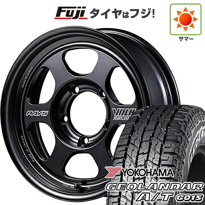 【新品】ジムニー 夏タイヤ ホイール4本セット 185/85R16 ヨコハマ ジオランダー A/T G015 WL/RBL RAYS レイズ ボルクレーシング TE37XT FOR J Black Shadow LTD. 5.5J 16インチ(送料無料)｜フジコーポレーション