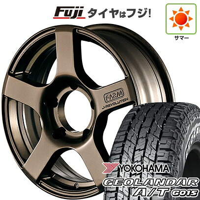 【新品】ジムニー 夏タイヤ ホイール4本セット 185/85R16 ヨコハマ ジオランダー A/T G015 WL/RBL モーターファーム J-レボリューション 5.5J 16インチ(送料無料)
