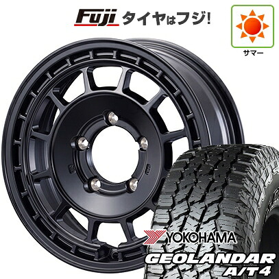 【新品】ジムニー 夏タイヤ ホイール4本セット 215/85R16 ヨコハマ ジオランダー A/T4 G018 RBL モーターファーム クロスバーナー 5.5J 16インチ(送料無料)