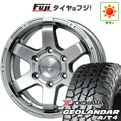 【新品】ランクル250 夏タイヤ ホイール4本セット 265/70R18 124/121 S ヨコハマ ジオランダー A/T4 G018 RBL ホットスタッフ マッドクロス MC-76 ダークシルバー トヨタ車専用 7.5J 18インチ(送料無料)