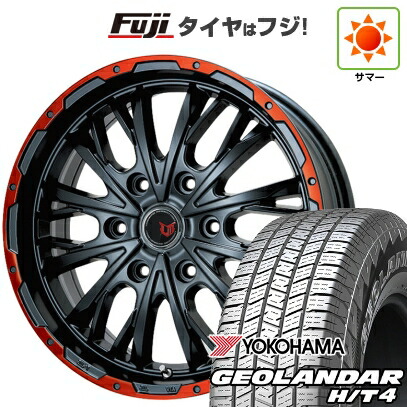【新品】プラド/ハイラックス 夏タイヤ ホイール4本セット 265/65R17 ヨコハマ ジオランダー H/T4 G062 レアマイスター LMG ヴァスティア(グロスブラック/レッドリム) 8J 17インチ(送料無料)｜フジコーポレーション