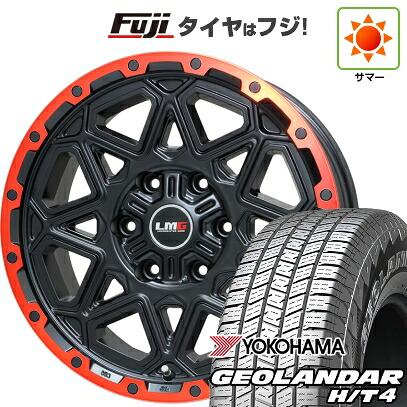 【新品】プラド/ハイラックス 夏タイヤ ホイール4本セット 265/70R17 ヨコハマ ジオランダー H/T4 G062 レアマイスター LMG モンタグナ(マットブラック/レッドリム) 7.5J 17インチ(送料無料)｜フジコーポレーション