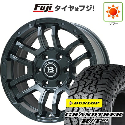 【新品】プラド/ハイラックス 夏タイヤ ホイール4本セット 35X12.5R17 ダンロップ グラントレック R/T01 RBL ビッグウエイ B-LUGNAS FRD(マットブラック) 8J 17インチ(送料無料)