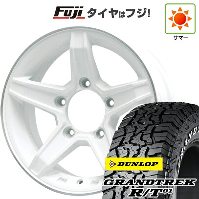 【新品】ジムニーシエラ/ジムニーノマド 夏タイヤ ホイール4本セット 215/75R15 ダンロップ グラントレック R/T01 RWL/RBL プレミックス エステラ(ホワイト/リムポリッシュ) 5.5J 15インチ(送料無料)