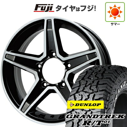 【新品】ジムニー 夏タイヤ ホイール4本セット 215/85R16 ダンロップ グラントレック R/T01 RWL/RBL プレミックス エステラ(マットブラックポリッシュ) 5.5J 16インチ(送料無料)