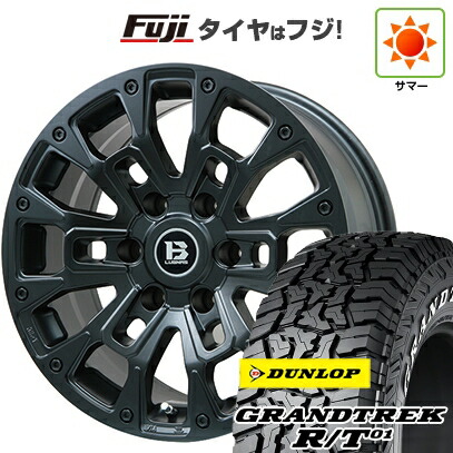 【新品】プラド/ハイラックス 夏タイヤ ホイール4本セット 265/70R17 ダンロップ グラントレック R/T01 RWL/RBL ビッグウエイ B-LUGNAS BRD(マットブラック) 8J 17インチ(送料無料)