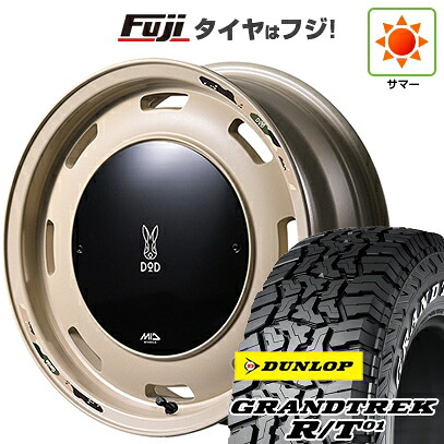【新品】ジムニーシエラ/ジムニーノマド 夏タイヤ ホイール4本セット 215/70R16 ダンロップ グラントレック R/T01 RWL/RBL MID WHEELS MID&times;DOD ウシャリントバリ 6J 16インチ(送料無料)｜フジコーポレーション