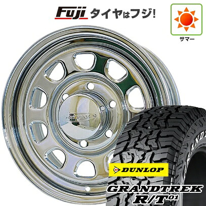 【新品】ハイエース200系 夏タイヤ ホイール4本セット 215/65R16 109/107Q ダンロップ グラントレック R/T01 RWL/RBL モリタ デイトナズ クローム 7J 16インチ(送料無料)｜フジコーポレーション