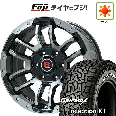 【新品】プラド/ハイラックス 夏タイヤ ホイール4本セット 275/70R17 グリップマックス インセプション X/T RWL(限定2023年製) ビッグウエイ B-LUGNAS FRD(ブラックポリッシュ/ブラッククリア) 8J 17インチ(送料無料)