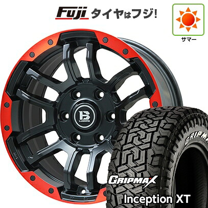 【新品】プラド/ハイラックス 夏タイヤ ホイール4本セット 275/70R17 グリップマックス インセプション X/T RWL(限定2023年製) ビッグウエイ B-LUGNAS FRD(マットブラック/レッドリム) 8J 17インチ(送料無料)