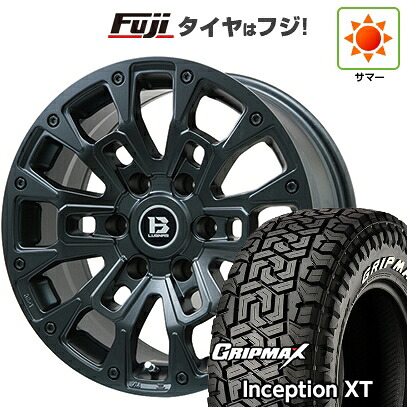 【新品】プラド/ハイラックス 夏タイヤ ホイール4本セット 275/70R17 グリップマックス インセプション X/T RWL(限定2023年製) ビッグウエイ B-LUGNAS BRD(マットブラック) 8J 17インチ(送料無料)