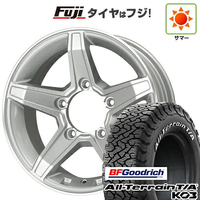 【新品】ジムニーシエラ/ジムニーノマド 夏タイヤ ホイール4本セット 215/75R15 BFグッドリッチ オールテレーンT/A KO3 RWL プレミックス エステラ(シルバー/リムポリッシュ) 5.5J 15インチ(送料無料)|フジコーポレーション