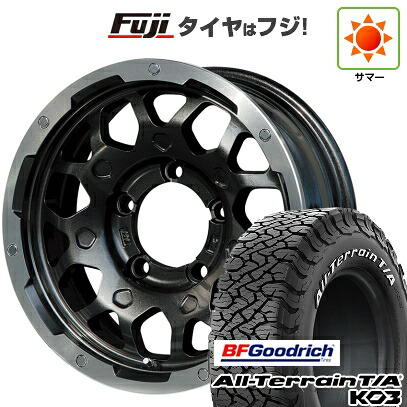 【新品】ジムニーシエラ/ジムニーノマド 夏タイヤ ホイール4本セット 215/75R15 BFグッドリッチ オールテレーンT/A KO3 RWL レアマイスター LMG MS-9W ブラック/ブラッククリアリム 5.5J 15インチ(送料無料)|フジコーポレーション
